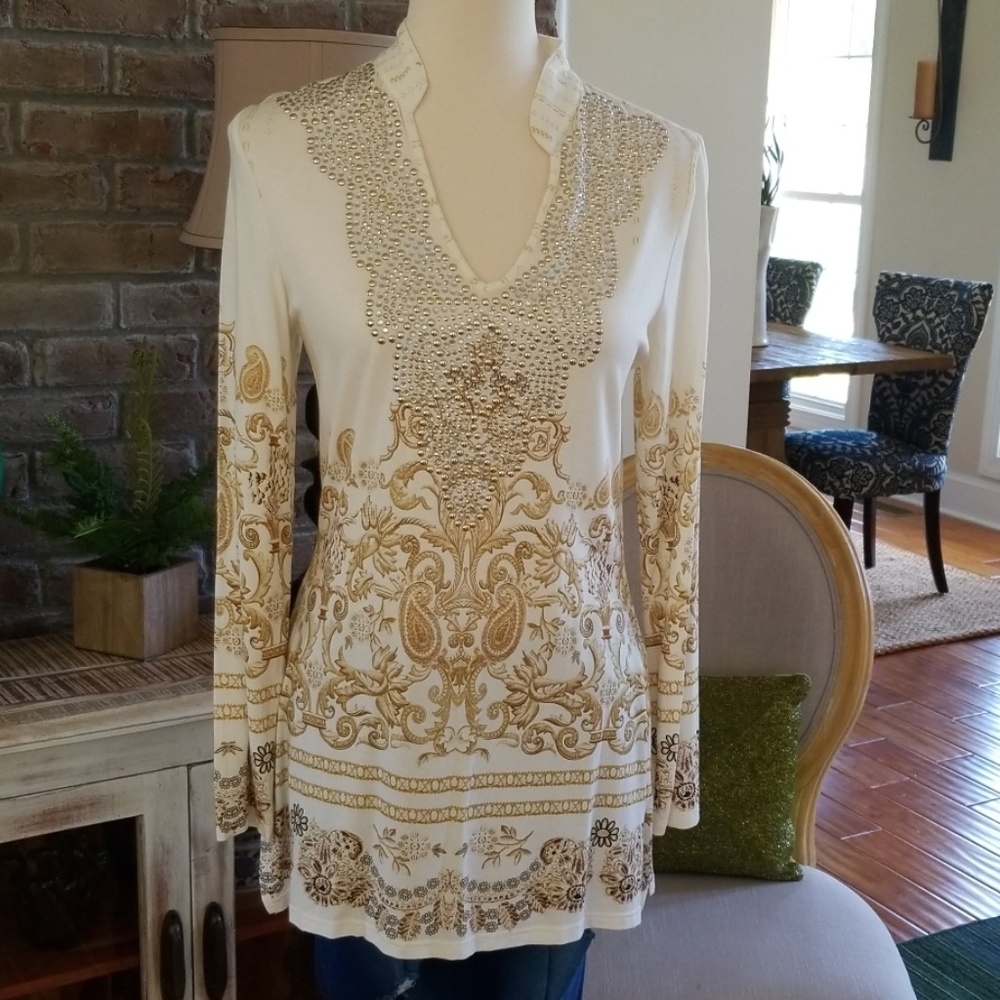 V Cristina Cream Tunic